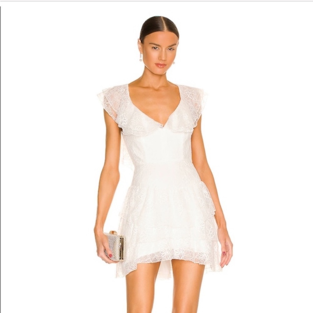 SAU LEE Alice Mini Dress in White